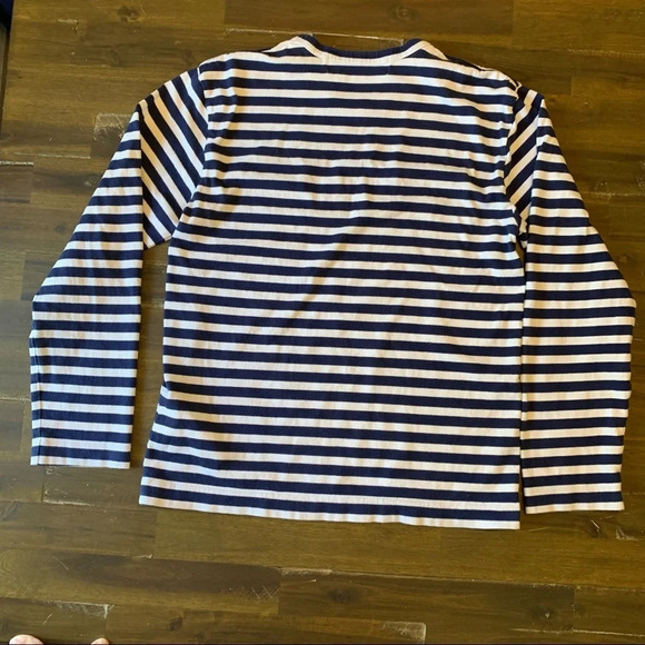 Comme Des Garcos Play  Twin Hart Stripped Long Sleeve Shirt - Picture 9 of 16